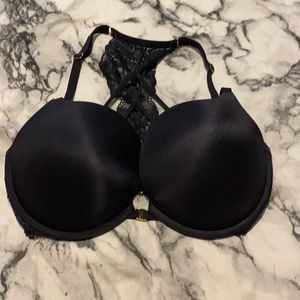 La senza black racerback bra with gold front clip
